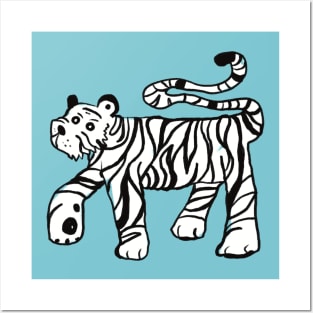 Black and white tiger Posters and Art